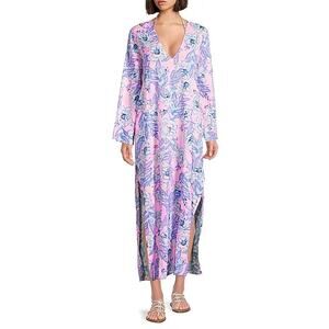 Lilly Pulitzer Perry Cover Up Maxi Dress Multi Totally Koalafied Pink XL